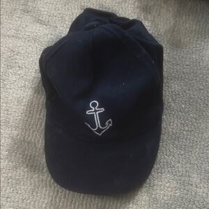 Janie and Jack Navy Baseball Cap with White Anchor